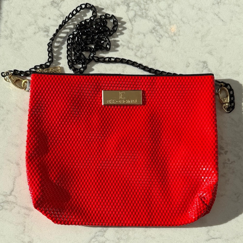 BKK Red Textured Crossbody Bag
